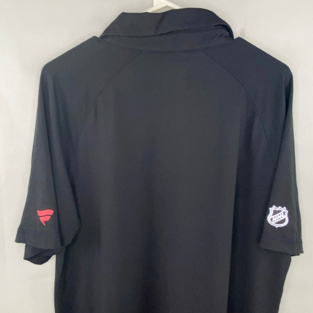 Fanatics Chicago Blackhawks Polo Mens Large Black NHL Authentic Pro Performance - Picture 5 of 10